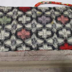 ７６４６　色大島紬で作った和風財布・ポーチ　＃送料無料 7枚目の画像
