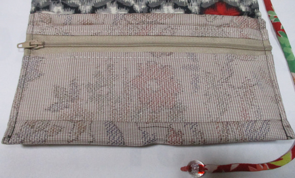 ７６４６　色大島紬で作った和風財布・ポーチ　＃送料無料 6枚目の画像