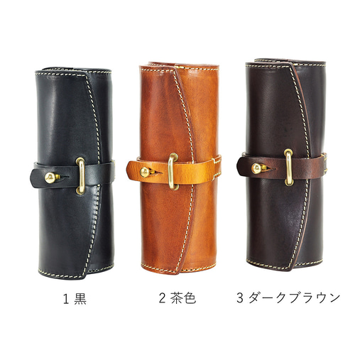 ハンドメイドのヴィンテージ・レザー・メガネケース（時計・文房具用