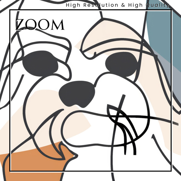【犬と線 - マルチーズ犬 No.1】モダンアートポスター ラインアート 犬の絵 犬の絵画 犬のイラスト 3枚目の画像