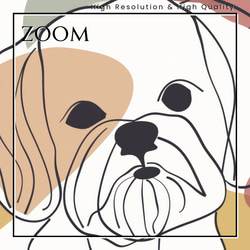 【犬と線 - マルチーズ犬 No.3】モダンアートポスター ラインアート 犬の絵 犬の絵画 犬のイラスト 3枚目の画像