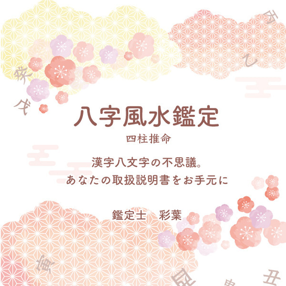 四柱推命鑑定　八字風水鑑定  統計学  取扱説明書 漢字　 1枚目の画像