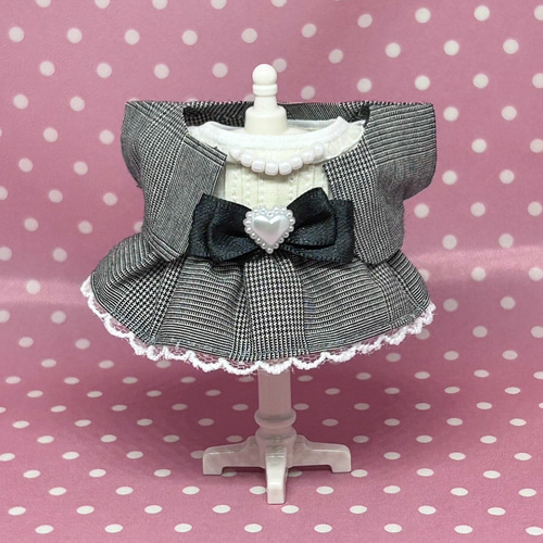 ぬい服 バレエコアのワンピース ハンドメイド ぬい服 mikko ぬいぐるみ ムース ワンピース