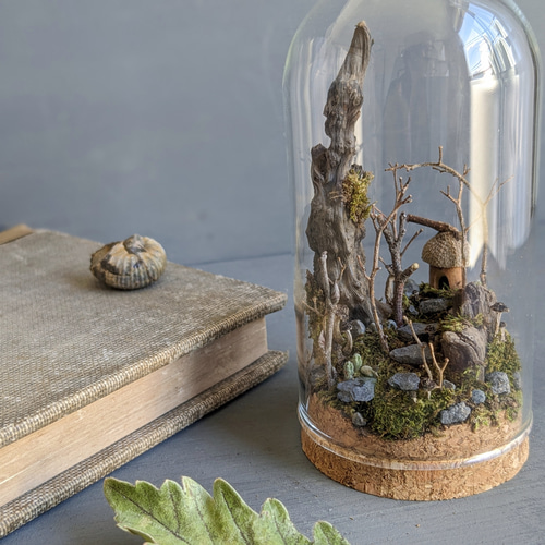 小さなきのこ　ガラス細工　ミニチュア ミニチュア ガラス細工 きのこ 植物 ディスプレイ用品 グラススクエア