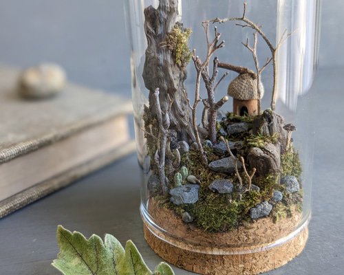 小さなきのこ　ガラス細工　ミニチュア ミニチュア ガラス細工 きのこ 植物 ディスプレイ用品 グラス