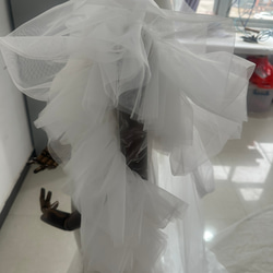 免運費！看起來非常時尚的白色婚紗越來越受歡迎！吊帶背心披肩珍珠婚禮新娘 第10張的照片
