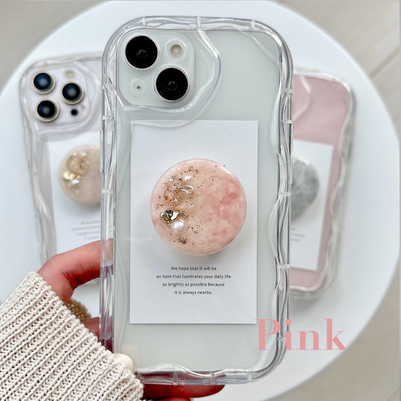 くすみカラーmarble grip⋆*❁*⋆ฺ｡* うねうねiPhone case 〜 7枚目の画像