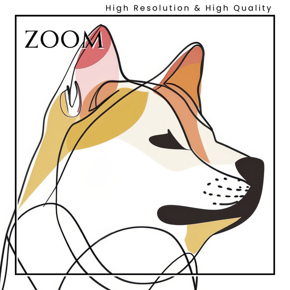 【犬と線 - 柴犬 No.3】モダンアートポスター ラインアート 犬の絵 犬の絵画 犬のイラスト 3枚目の画像