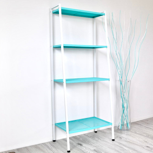 ブルー×ホワイト ディスプレイオープンラック シェルフ スチール