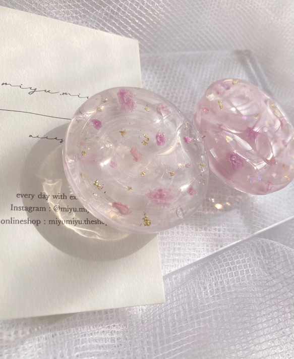 【 ニュアンス 春 】 透明 淡い 花 フラワー スマホグリップ　グリップトック ( クリアピンク / ピンク ) 12枚目の画像