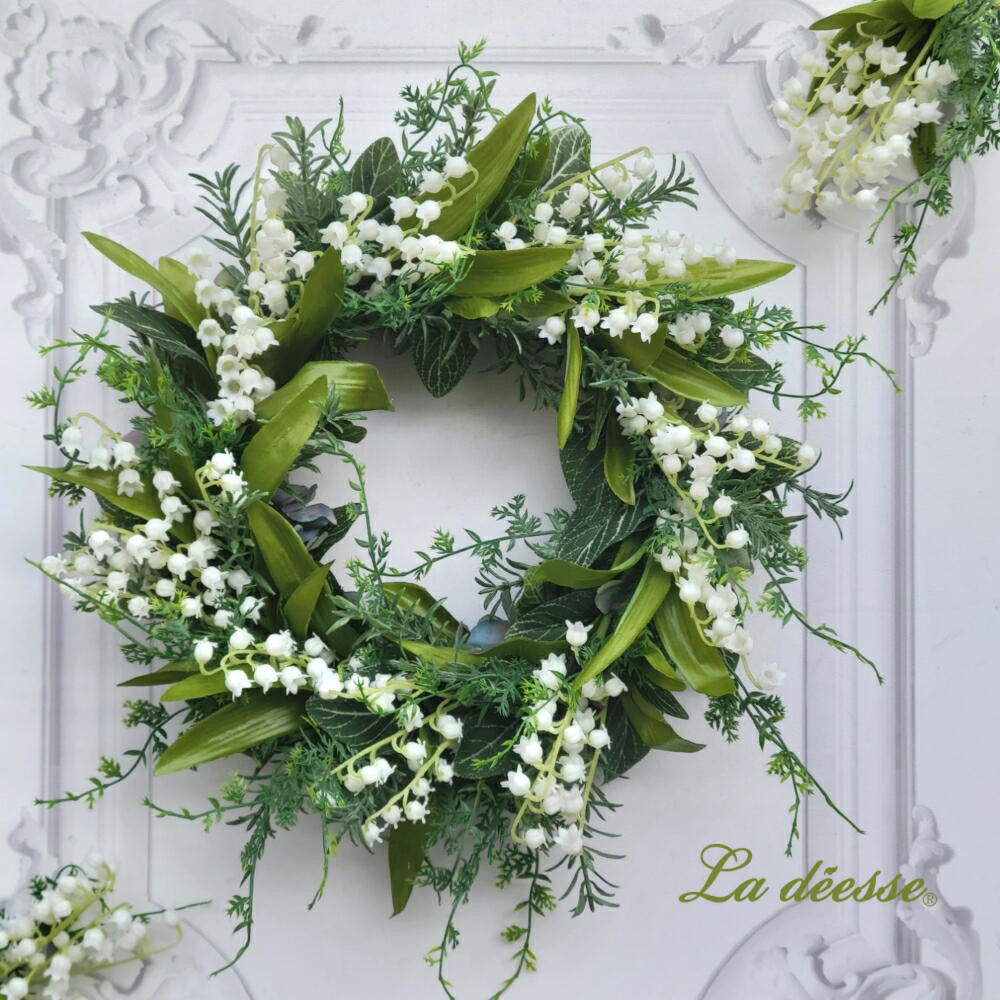 たくさん再販　幸運が来るようにすずらんを飾って♪すずらんナチュラルリースCreema限定