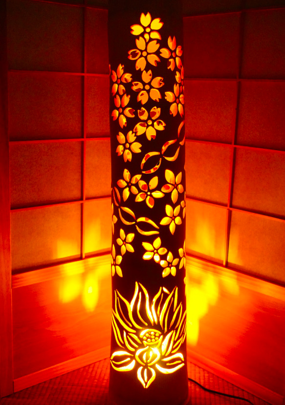 ◇全面彫◇竹あかり・竹灯り・竹灯籠・竹灯篭・竹ランプ ～～ ☆絶華