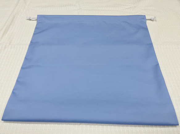 特大巾着袋　縦60ｃｍ横55cm  水色　スカイブルー 1枚目の画像