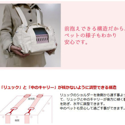 通院バッグ オーダーメイド 2wayリュックバッグ（インコ・鳥・小動物用）※帆布のみ ○通院用○災害避難用○旅行用 5枚目の画像