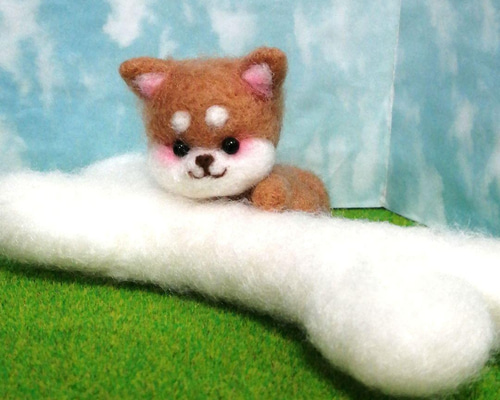 羊毛フェルト 柴犬のリラックスタイム 羊毛フェルト 秋都 通販