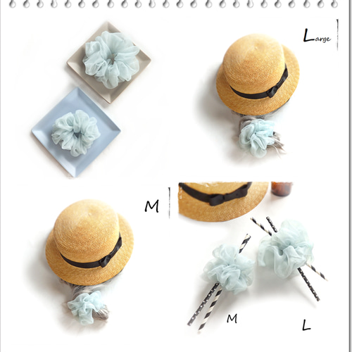 透明感＼グレイッシュグリーン／©きほんのシュシュ・M・オーガンジー