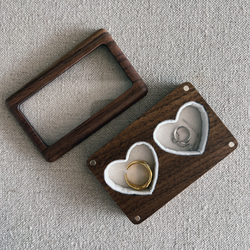 ピアスケース リングケース アクセサリー収納 万能ケース 木製 ウォールナット材 5枚目の画像