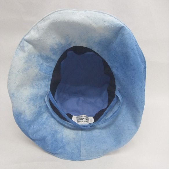 日よけの大きな帽子＝32＝藍染 6枚目の画像