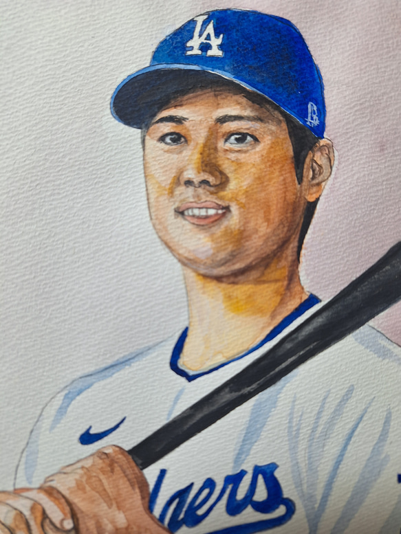 水彩画　ドジャース大谷翔平 4枚目の画像