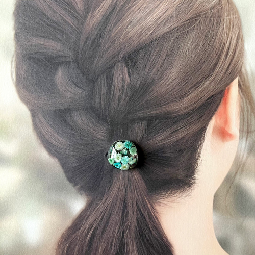 レジンヘアゴム　かすみ草✨ かすみ草 ヘアゴム セット ドライフラワー レジン アクセサリー