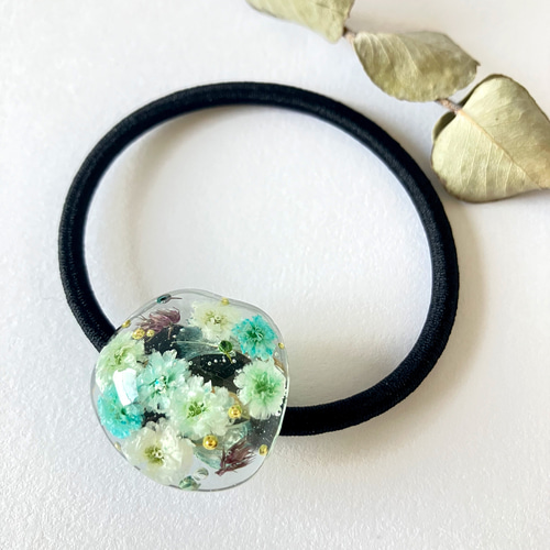 レジンヘアゴム　かすみ草✨ かすみ草 ヘアゴム セット ドライフラワー レジン アクセサリー