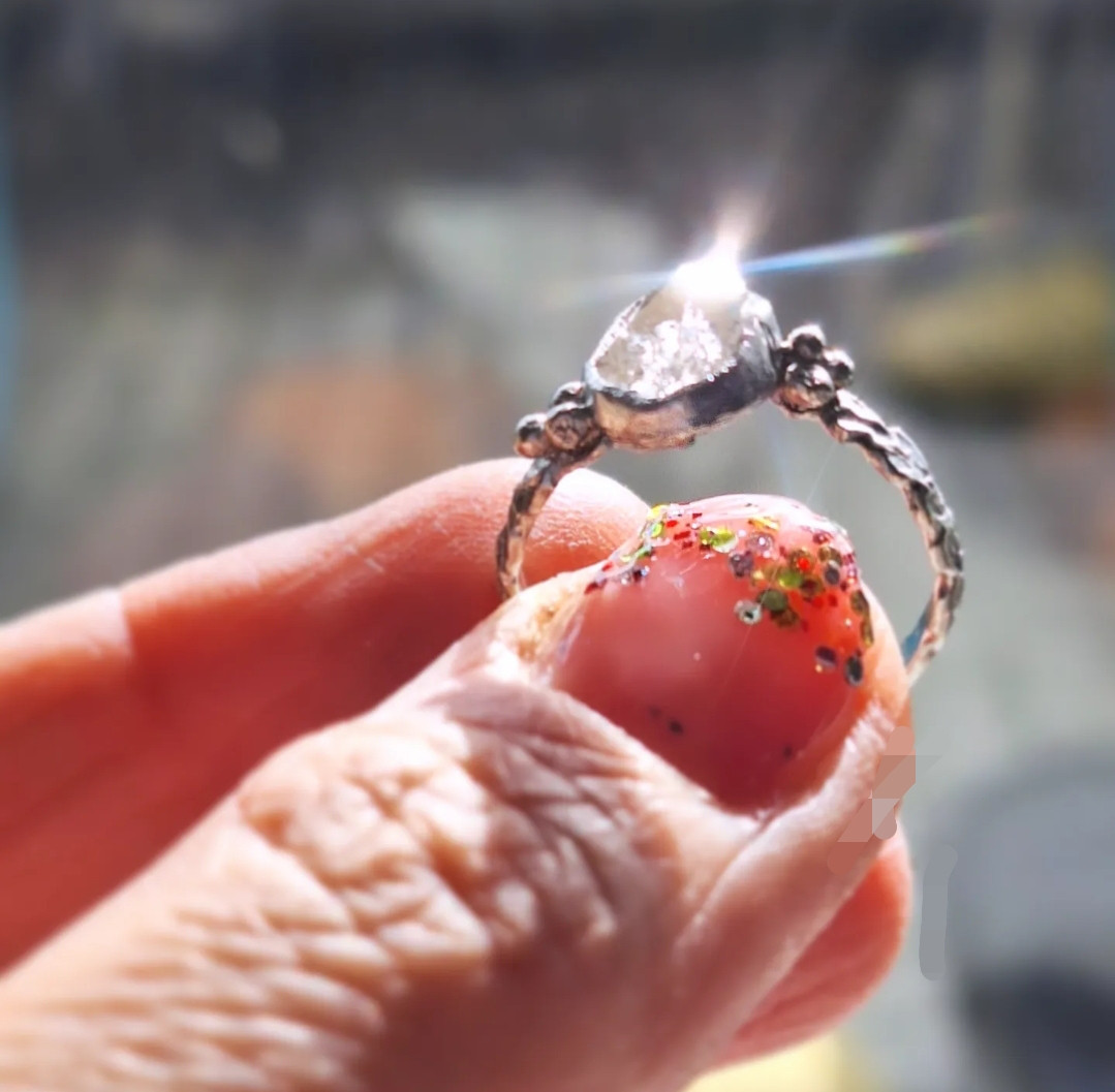 【12～13号】Lサイズ♡ハーキマーダイヤモンドRING / 受注制作も可★天然石 silver925