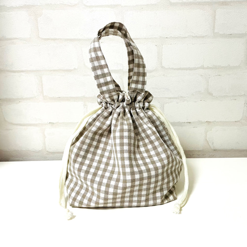 巾着のお弁当袋 ギンガムチェック お弁当 ランチ 巾着 お弁当袋 弁当袋