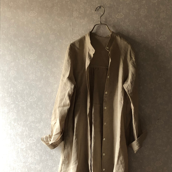 【もうすぐ春セットSALE 】スタンドカラーlong shirt/ロングシャツワンピ 　 12枚目の画像