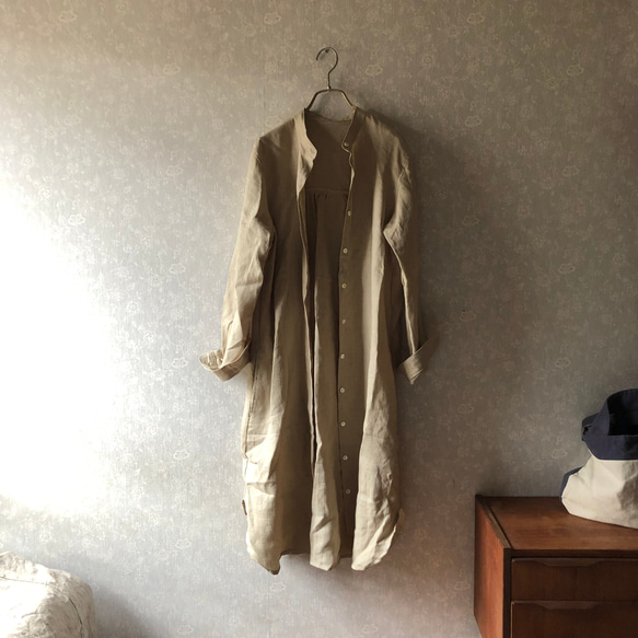 【もうすぐ春セットSALE 】スタンドカラーlong shirt/ロングシャツワンピ 　 11枚目の画像