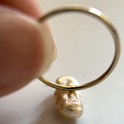 指輪　リング　パール　真珠　ゴールド　14kgf  琵琶湖真珠　琵琶湖パール　送料無料　 9枚目の画像
