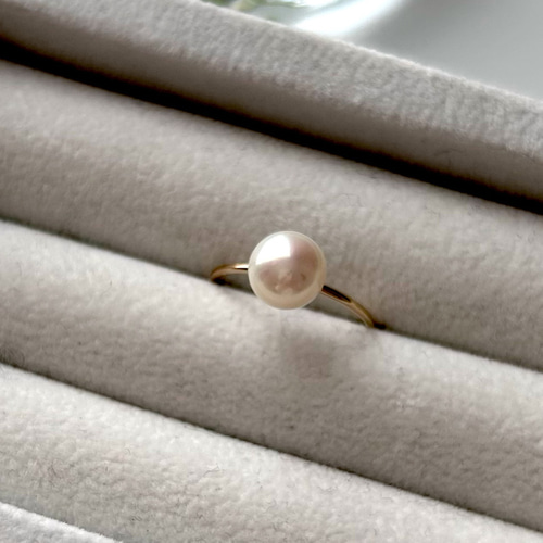 ぴ*の様 パール（真珠）付きエレガントリング14K 2本 ぴ*の様 パール（真珠）付きエレガントリング14K 2本 Pearl K14ハーフ