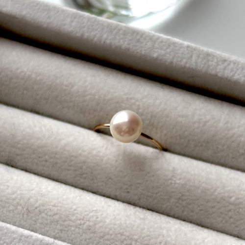 パールMサイズ 】ひと粒の贅沢リング 指輪 パール ゴールド 14kgf