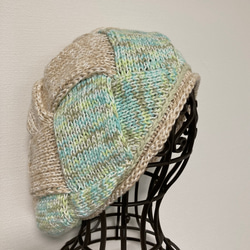 手編み　ぽってり可愛い　カラフルコットン帽子　ケア帽子　 4枚目の画像