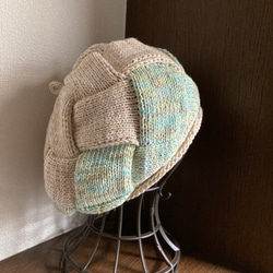 手編み　ぽってり可愛い　カラフルコットン帽子　ケア帽子　 7枚目の画像