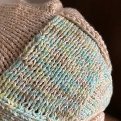 手編み　ぽってり可愛い　カラフルコットン帽子　ケア帽子　 9枚目の画像
