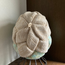 手編み　ぽってり可愛い　カラフルコットン帽子　ケア帽子　 8枚目の画像