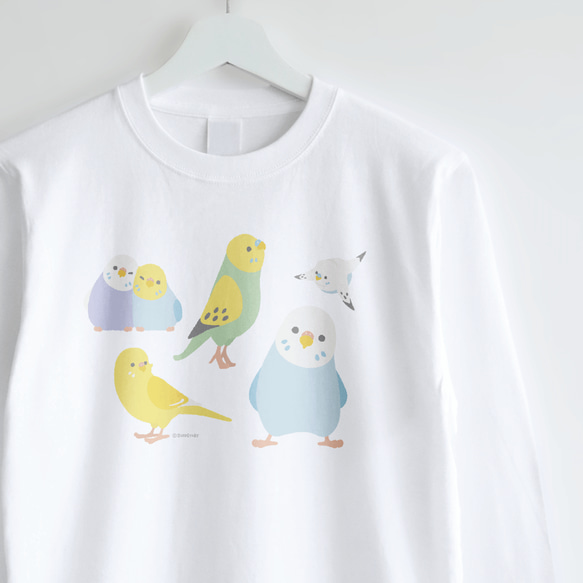 長袖Tシャツ（Simple / セキセイインコ） 1枚目の画像