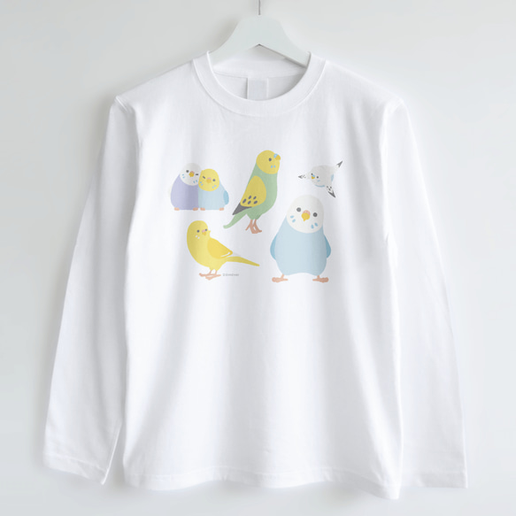 長袖Tシャツ（Simple / セキセイインコ） 2枚目の画像