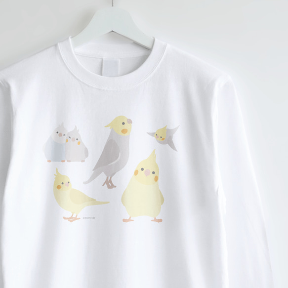 長袖Tシャツ（Simple / オカメインコ） 1枚目の画像