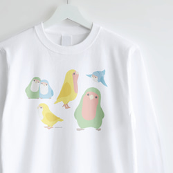 長袖Tシャツ（Simple / コザクラインコ） 1枚目の画像