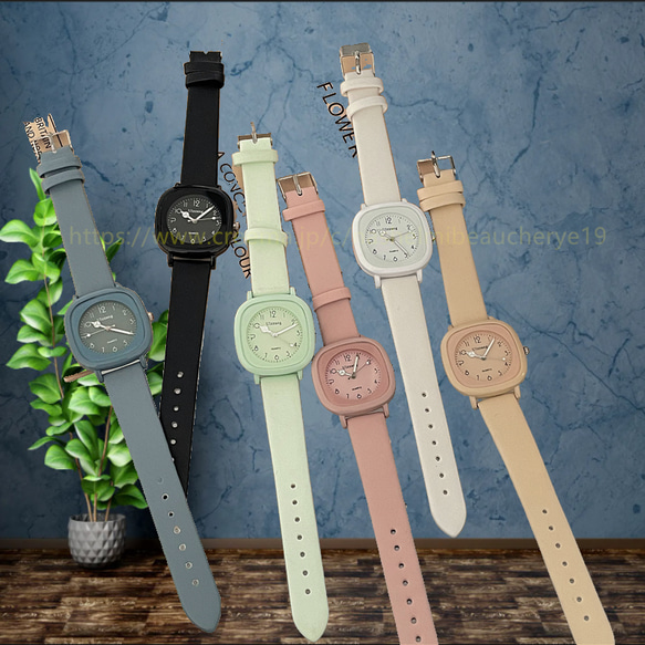 多色選択 レザーバンド 時計  ファッション ベルト 女の腕時計 ワールド アクセサリー ジュエリー 腕時計 通勤 通勤 1枚目の画像