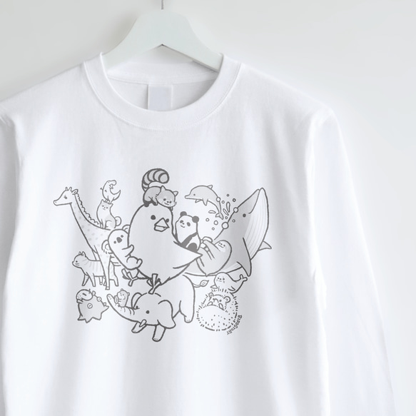 長袖Tシャツ（ANIMAL STORY / 文鳥） 1枚目の画像