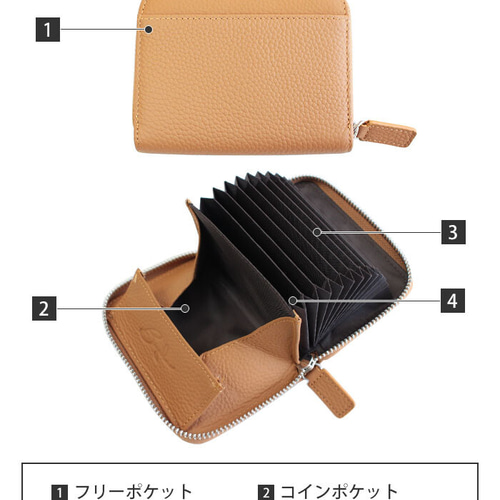 文鳥(4種) 本革 コンパクト財布 じゃばらカードケース ボックス