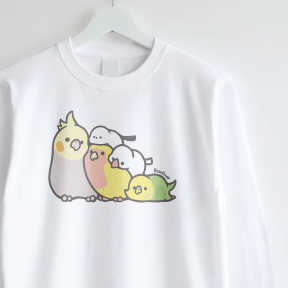 長袖Tシャツ（MOFU MOFU BIRD / 和気あいあい / B） 1枚目の画像