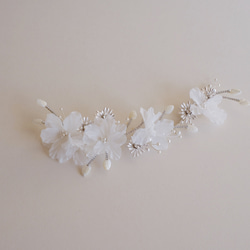 [HA-176]ウェディング　ホワイトフラワー　ヘアアクセサリー　花　ブライダル　ヘッドドレス　ウエディングアクセサリー 7枚目の画像
