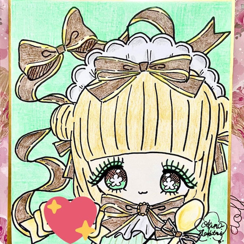 ミニ色紙 イラストオーダー 色鉛筆 その他インテリア雑貨 Okina ミニ色紙 イラストオーダー 色鉛筆 その他インテリア雑貨 Okina