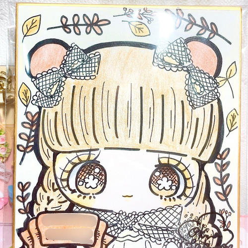 ミニ色紙 イラストオーダー 色鉛筆 その他インテリア雑貨 Okina ミニ色紙 イラストオーダー 色鉛筆 その他インテリア雑貨 Okina