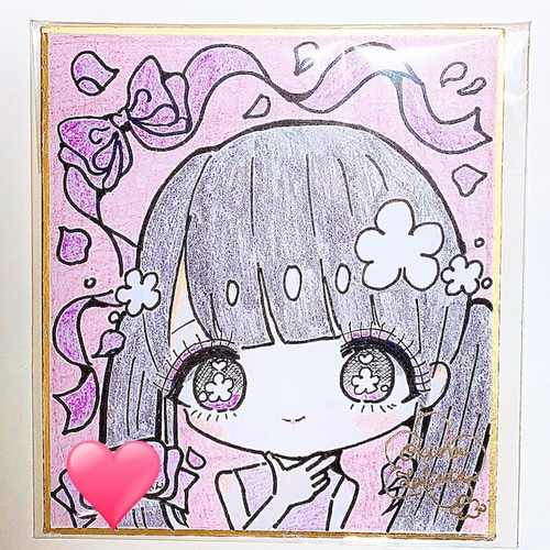 ミニ色紙 イラストオーダー 色鉛筆 その他インテリア雑貨 Okina ミニ色紙 イラストオーダー 色鉛筆 その他インテリア雑貨 Okina