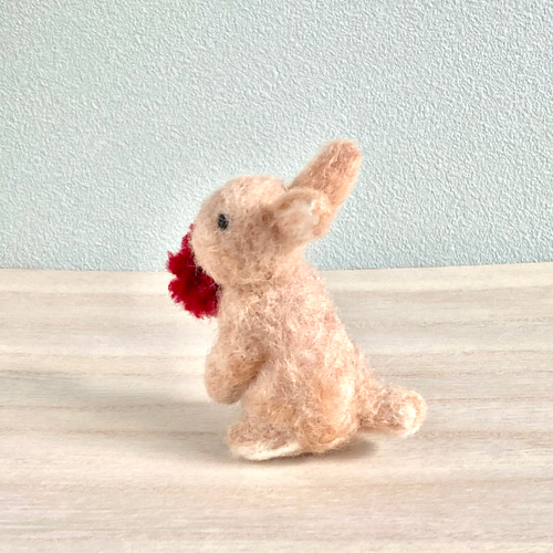 いつでもいっしょ♪ ふわふわ羊毛フェルトのうさぎのぬいぐるみ ウサギ