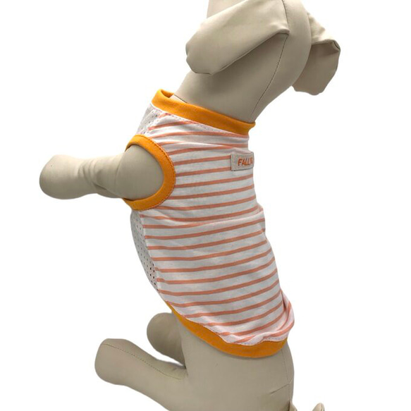 コーギー 大型犬 接触冷感 メッシュ 犬服 夏 クール タンクトップ オレンジ ドッグウェア ペット服 服 ハンドメイド 7枚目の画像